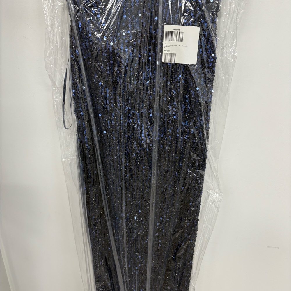 Mac Duggal Black and Blue Sequin Dress